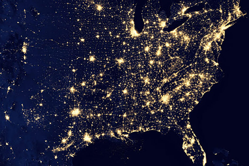 view of the United States from space